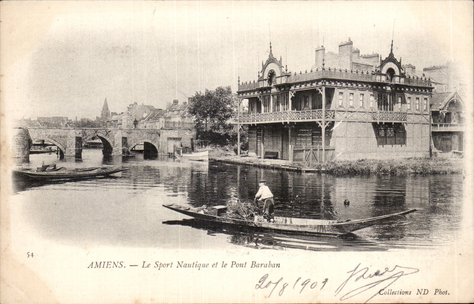 CPA Amiens Le water sport and the Baraban bridge