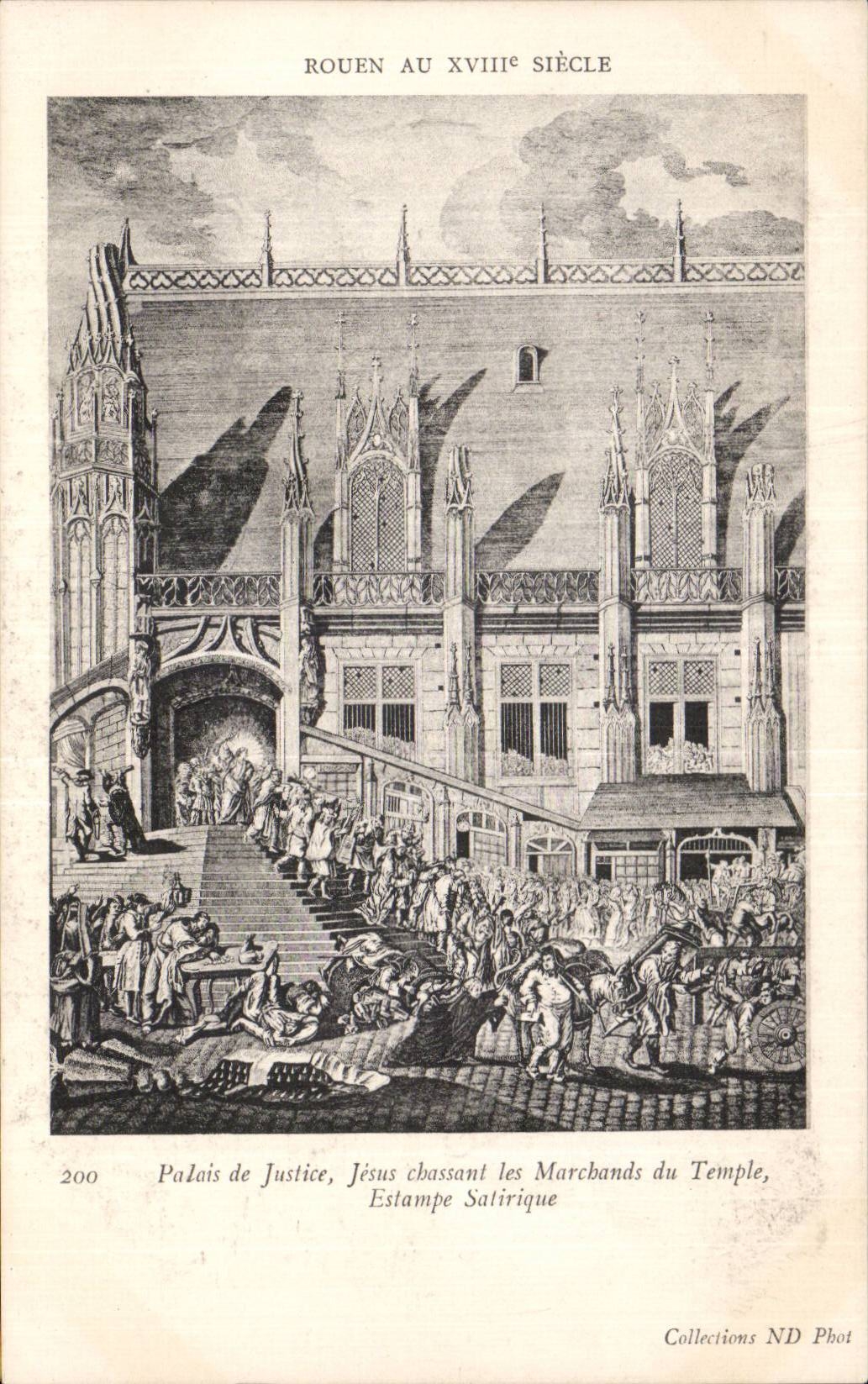 CPA Rouen with the 18th Law courts Jesus driving out the merchants of the temple Stamps satirical