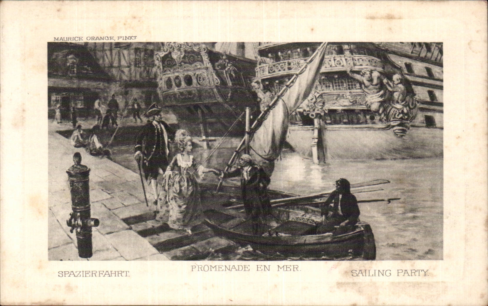 CPA Promenade en mer Spazierfahrt Bateau Maurie Orange