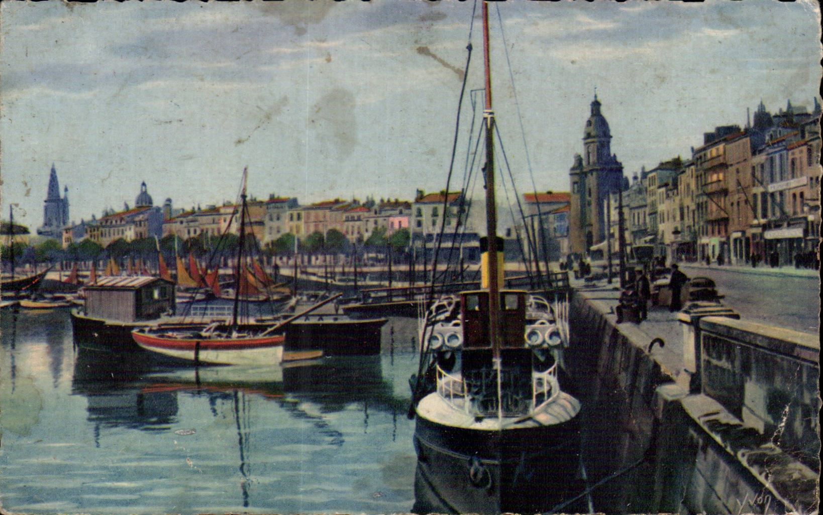 CPA La Rochelle el puerto y el muelle de Duperre
