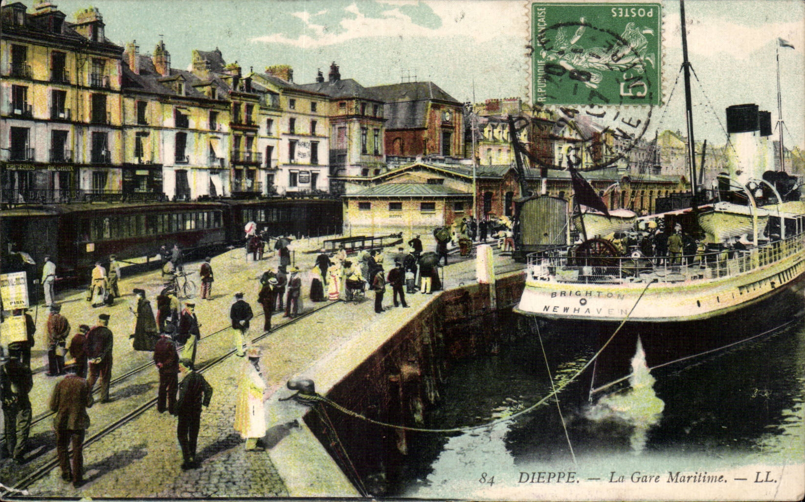 CPA Dieppe Train station maritime Boat Brighton New Haven