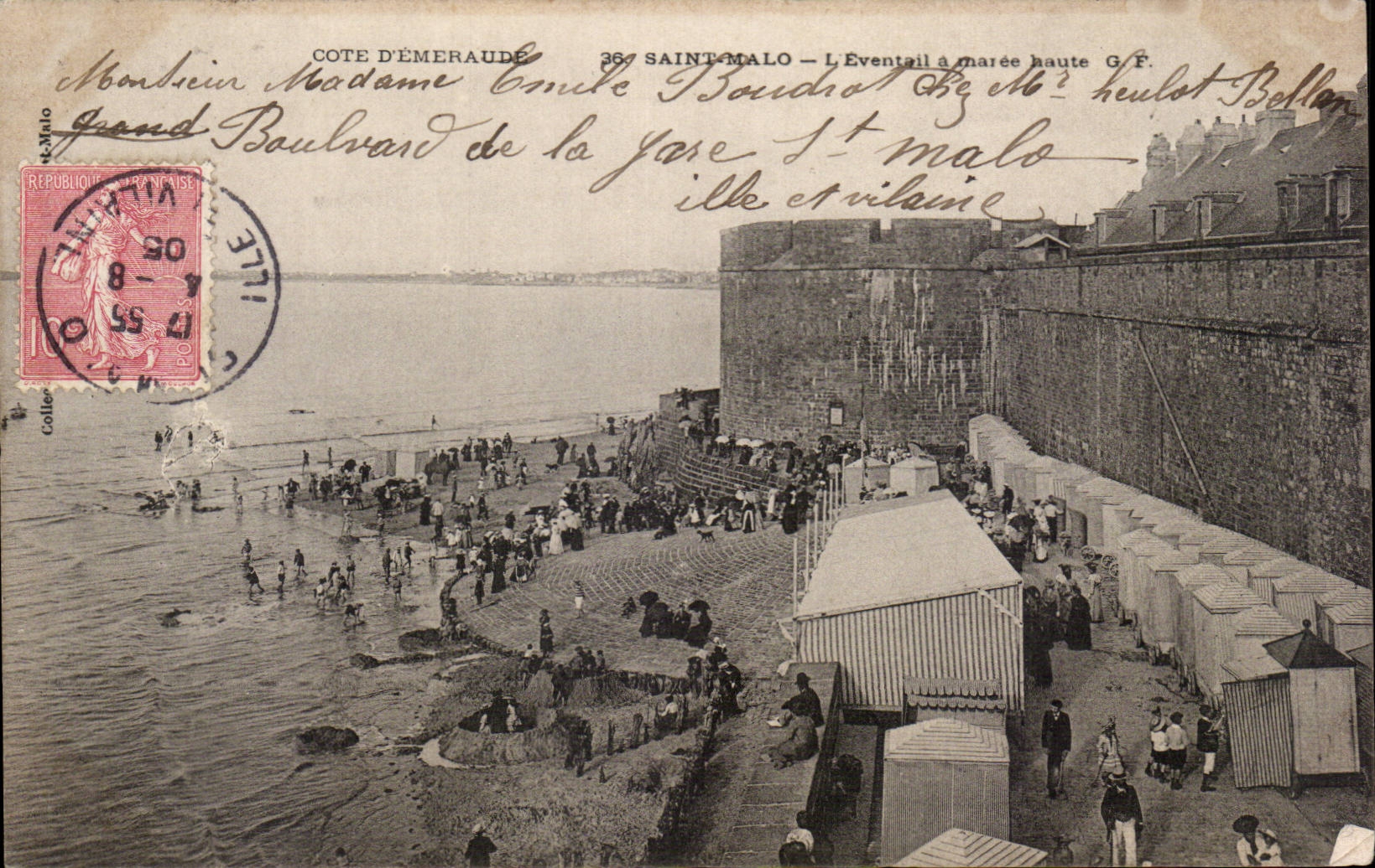 CPA Saint Malo L'eventail a maree haute