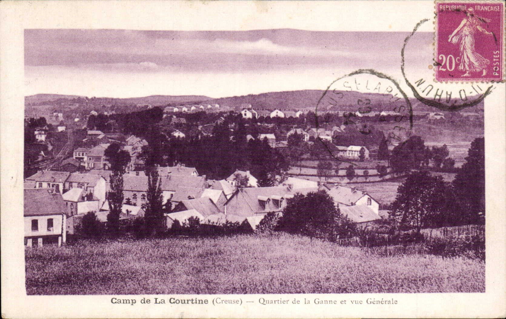 CPA Camp of Courtine District of the barracks and View