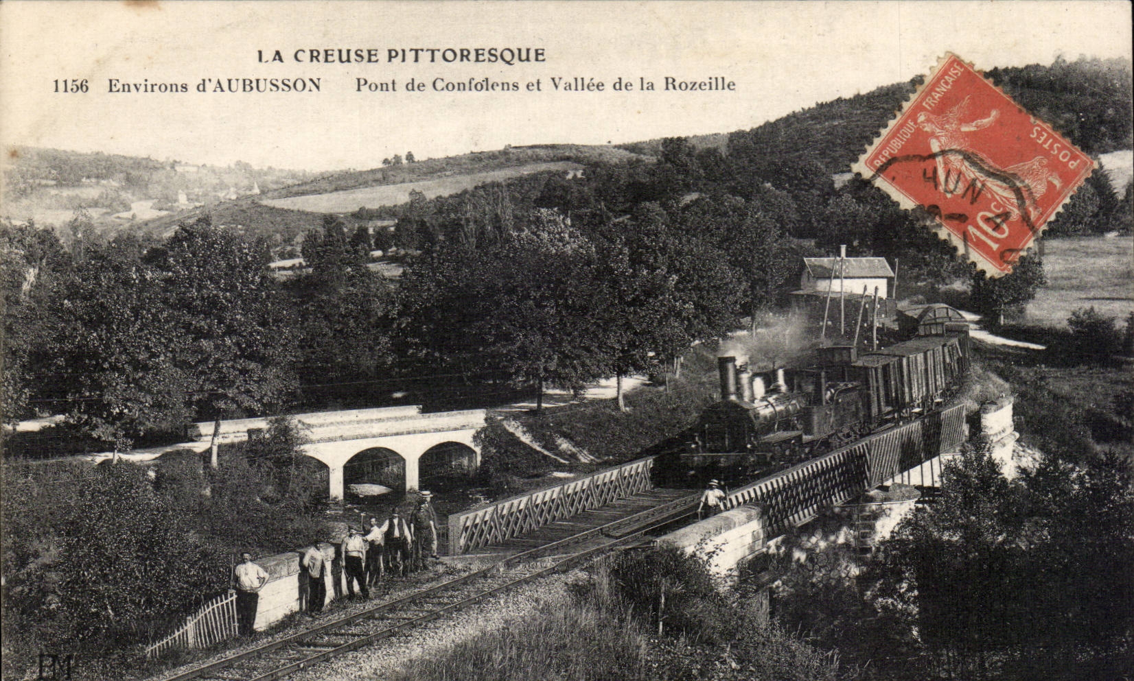 CPA Digs Surroundings of Aubusson Pont of Confolens and valley of Rozeille TRain