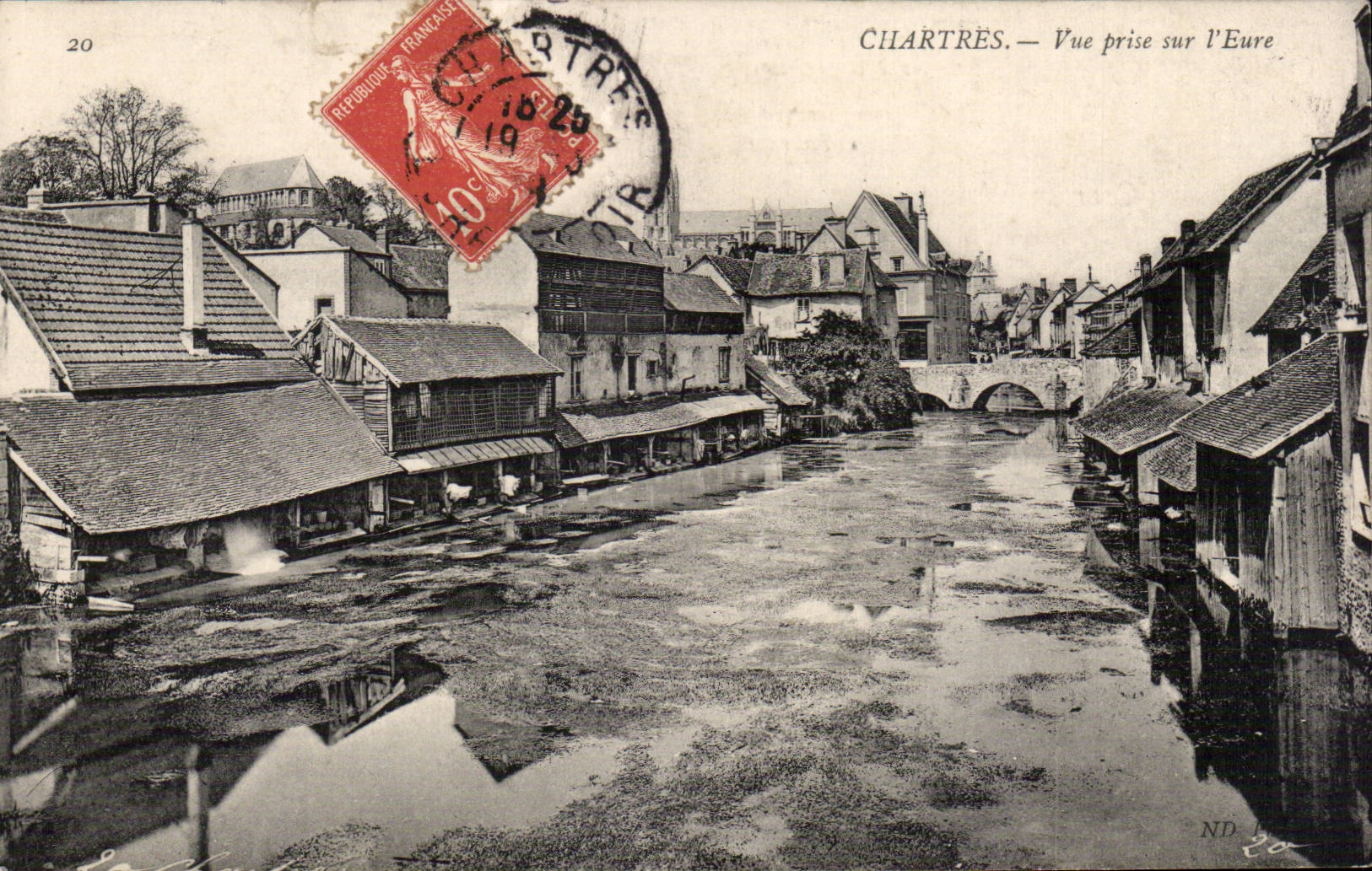 CPA Chartres Seen from on the Eure Laundrette