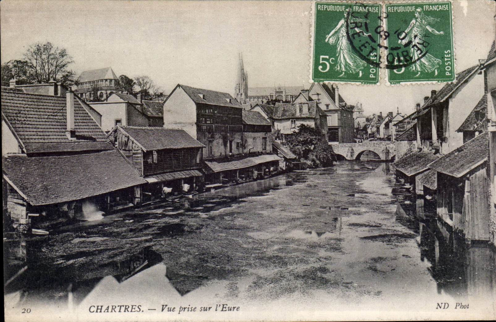 CPA Chartres Seen from on the Eure Laundrette