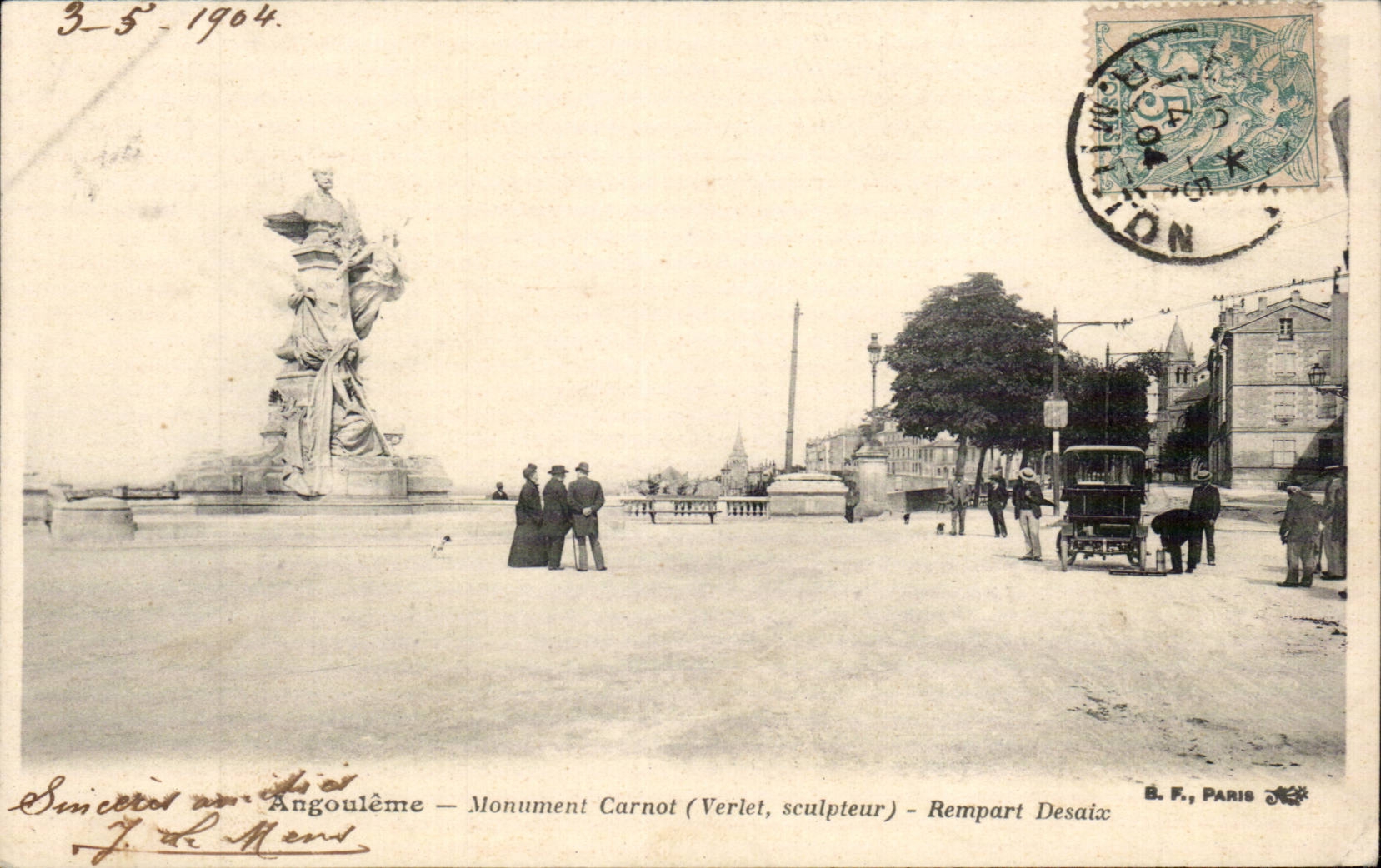 CPA Angouleme Monument Carnot Rempart Desaix 