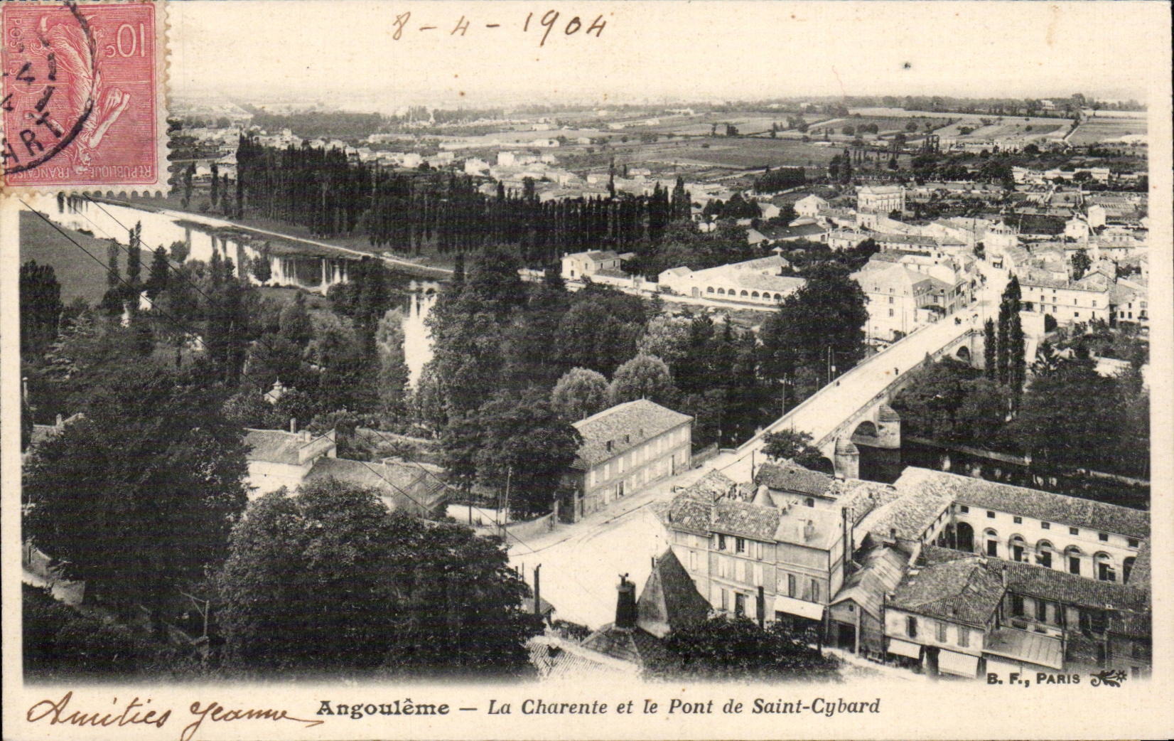 CPA Angouleme La Charente et le pont de Saint Cybard