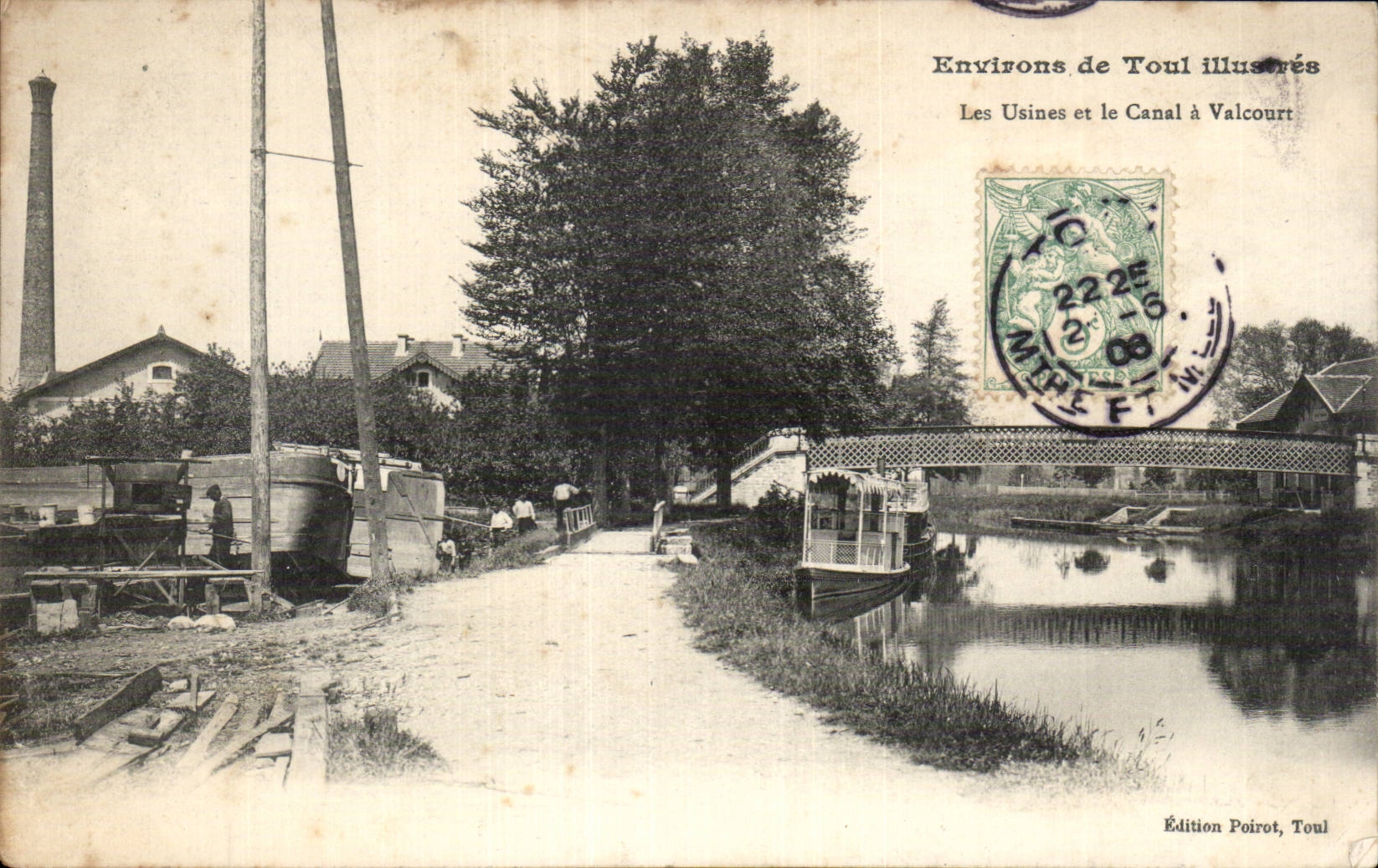 Los alrededores de CPA de Toul las fabricas y el canal tienen Valcourt