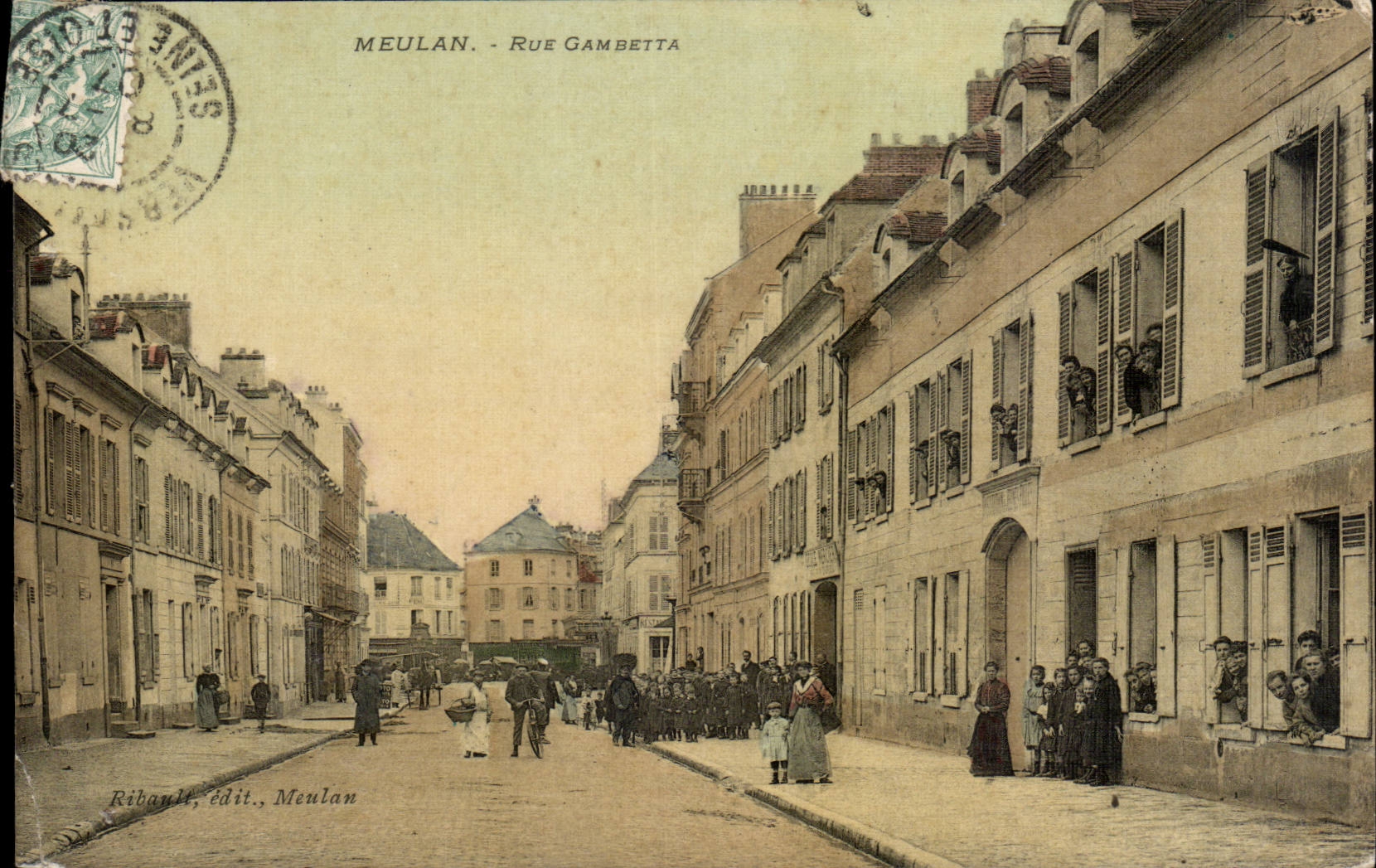 CPA Meulan Street Gambetta