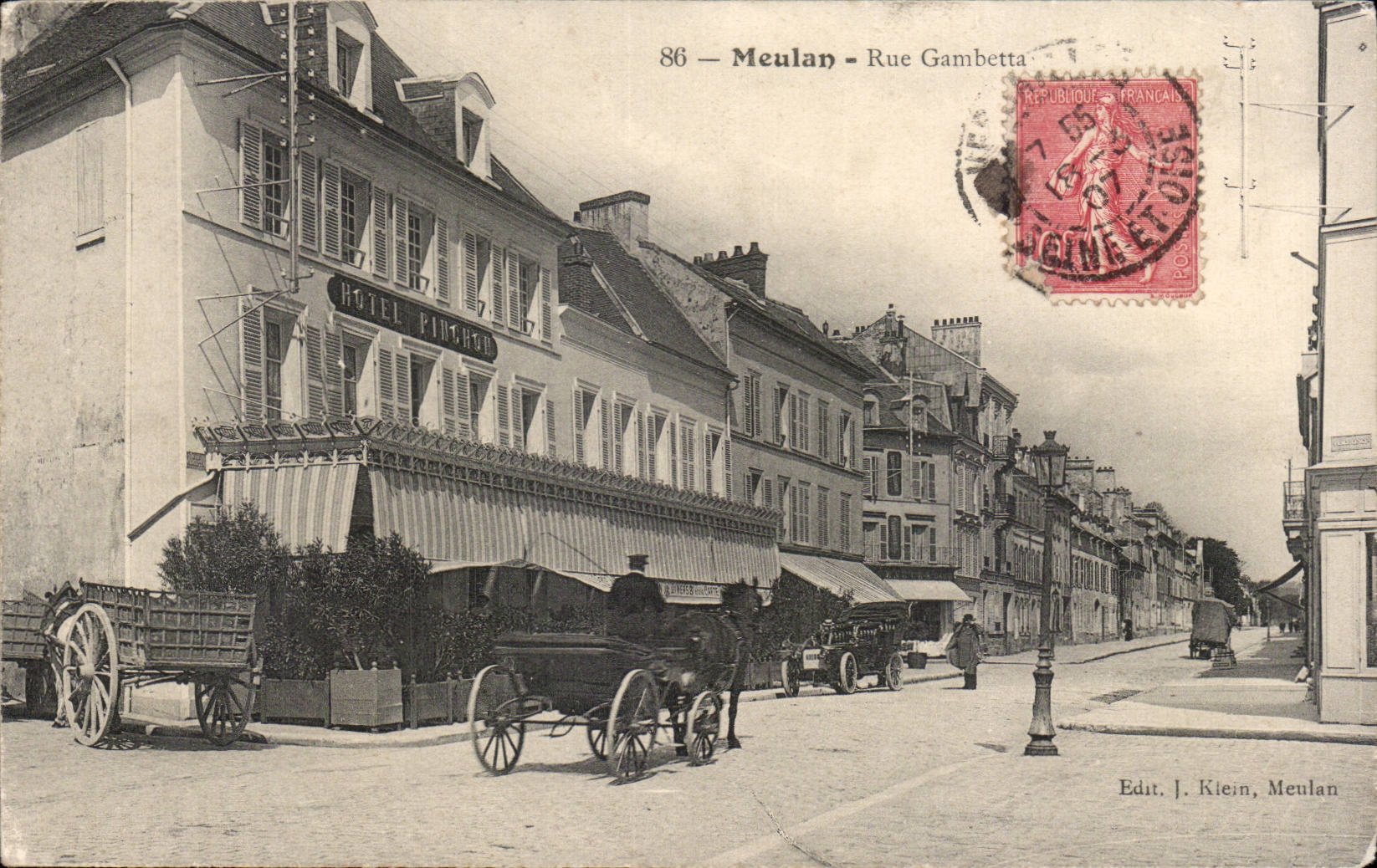 CPA Meulan Street Gambetta