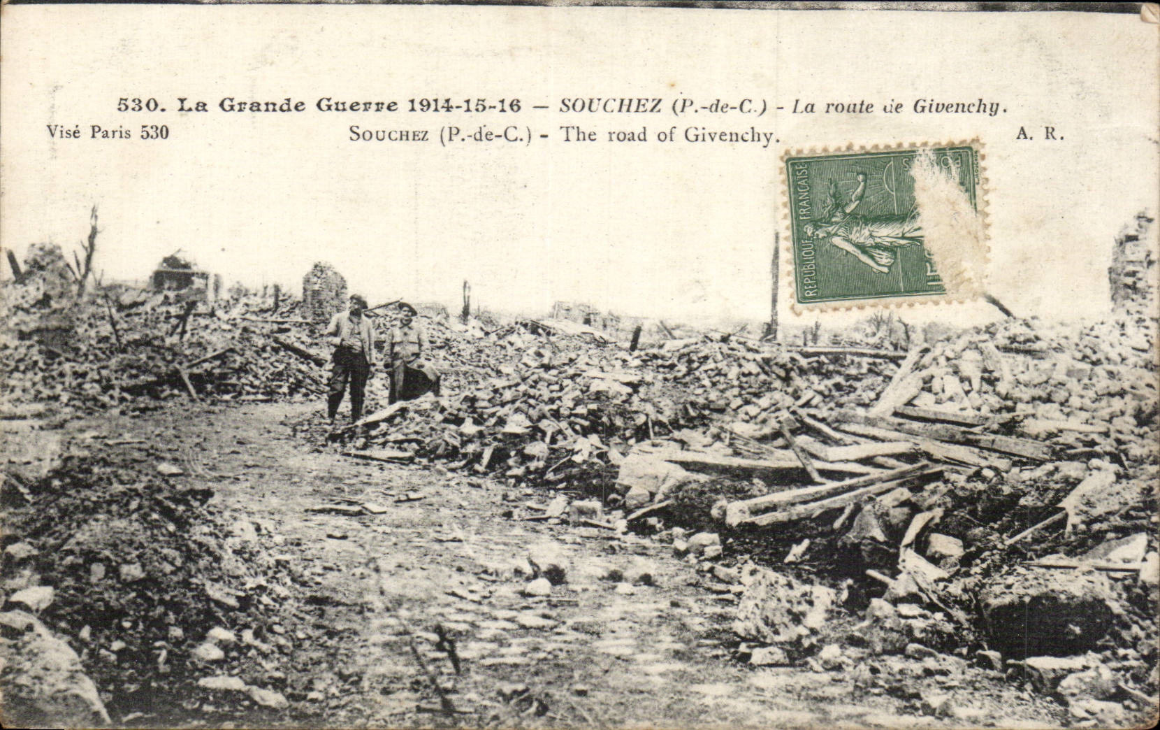 CPA Souchez the road of Givenchy