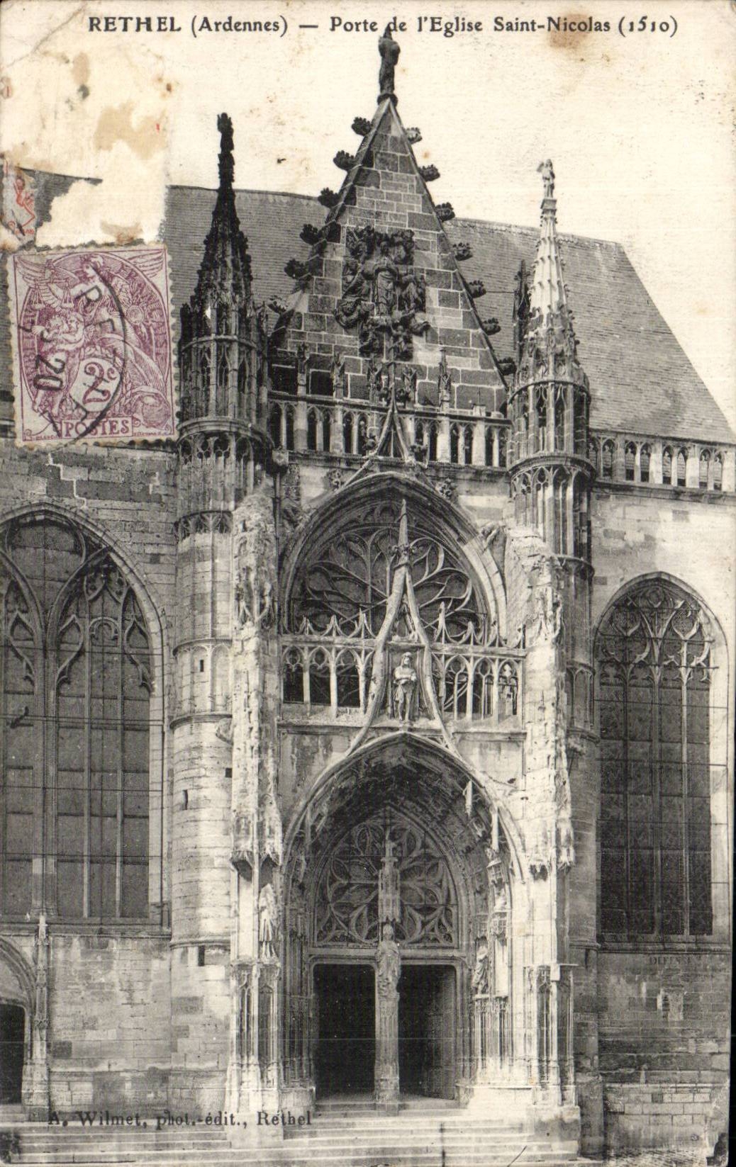 CPA Rethel Gate of the church Nicolas Saint