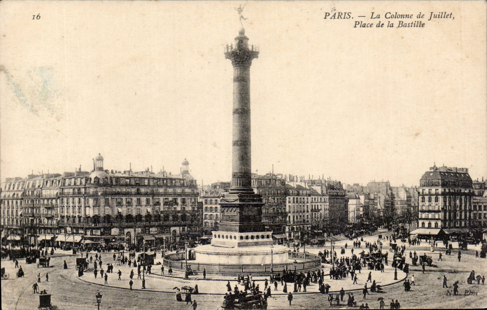 CPA Paris Colonne de Juillet Place de la Bastille