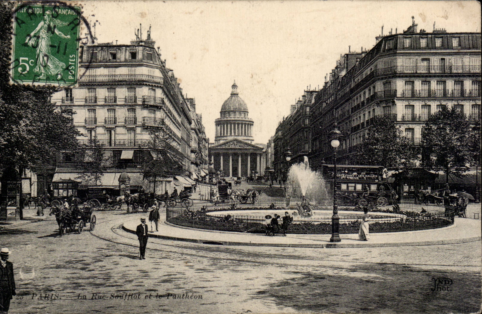 CPA Paris the street Soufflot and the Pantheon