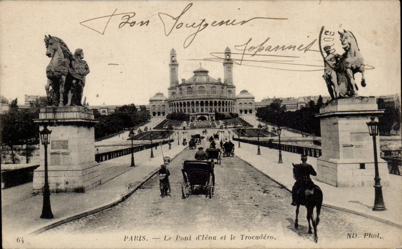 CPA Paris Le bridge of Iena and Trocadero