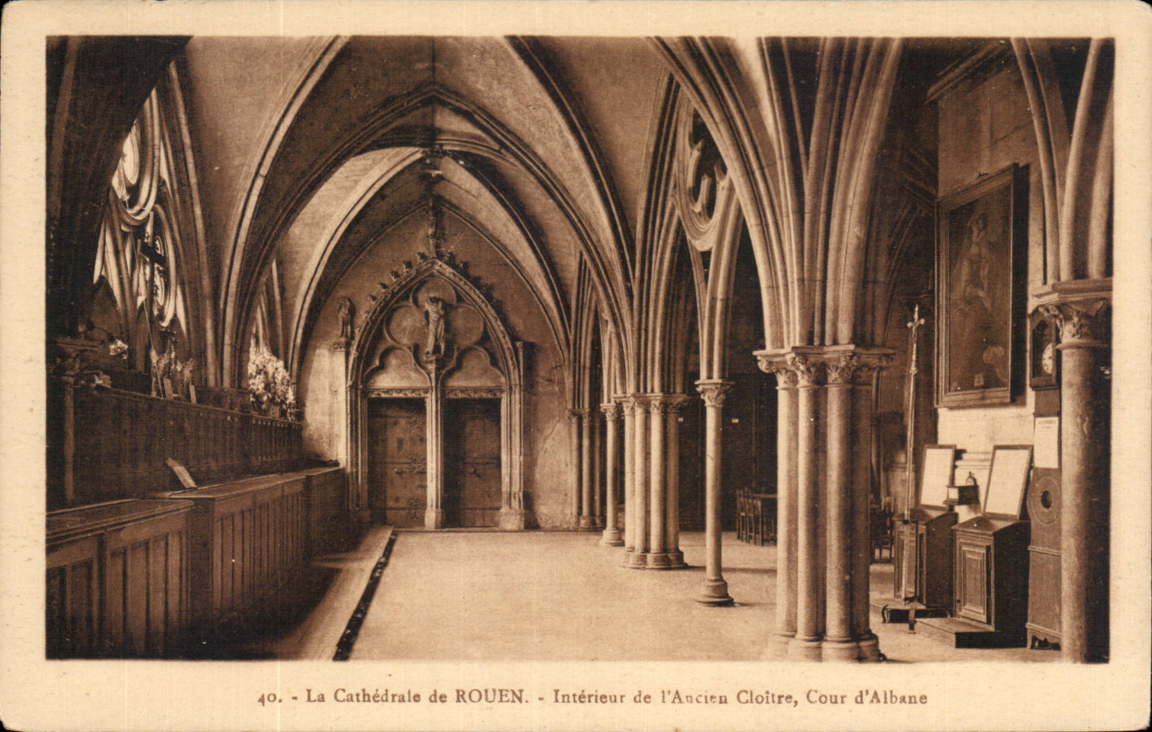 CPA Interior Rouen Cathedral of the old cloister Court of Albane