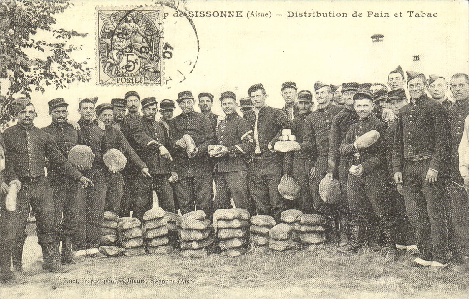 REPRO Camp of Sissonne Distribution of bread and Militaria tobacco