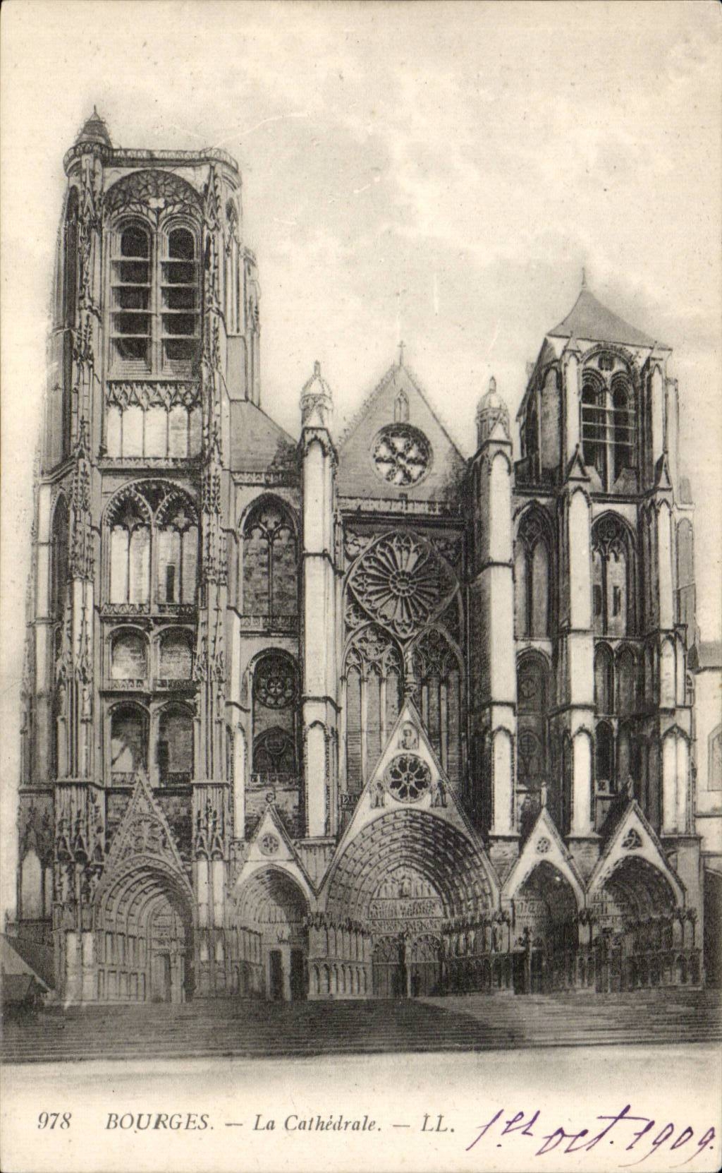 CPA Bourges la catedral