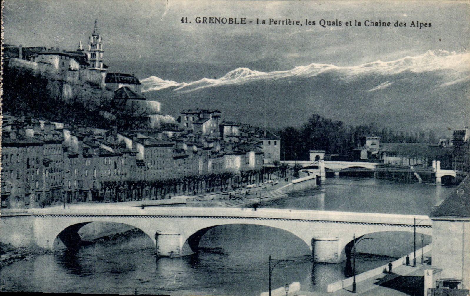 CPA Grenoble the Stone quarry quays and the alpine range