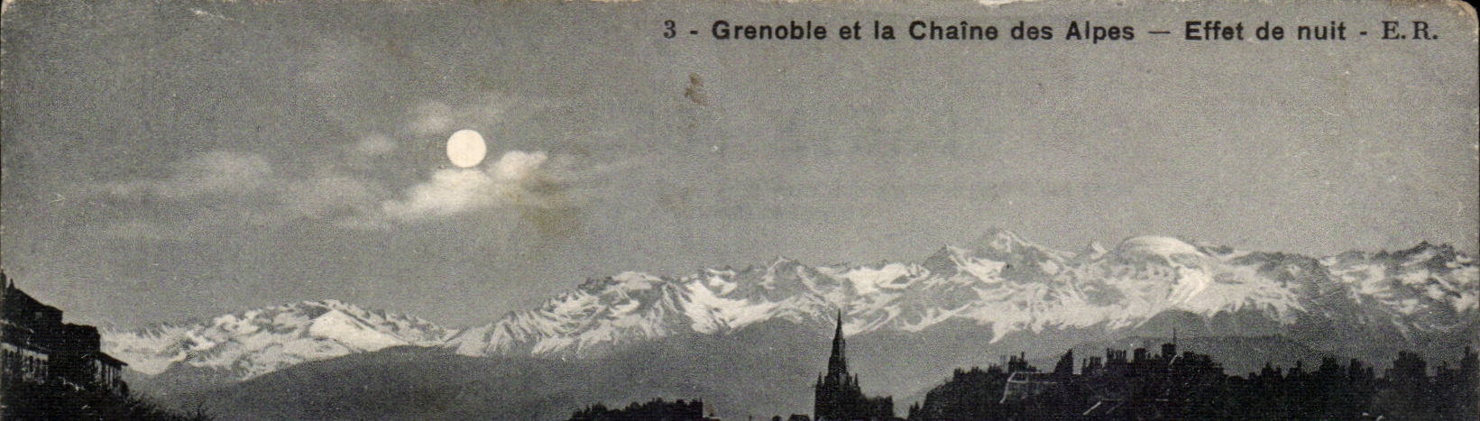 CPA Grenoble and the alpine range Night effect