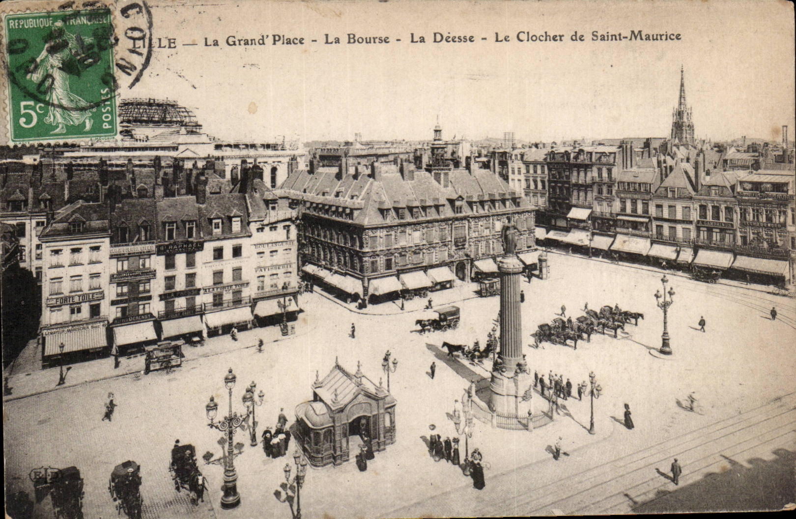 CPA Lille the large one places the Stock Exchange Saint the goddess the bell-tower of Maurice