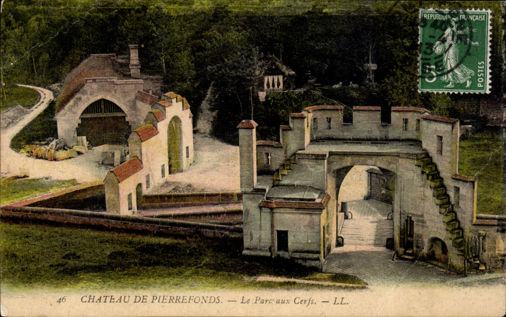 Castillo de CPA de Pierrefonds Le park a los machos