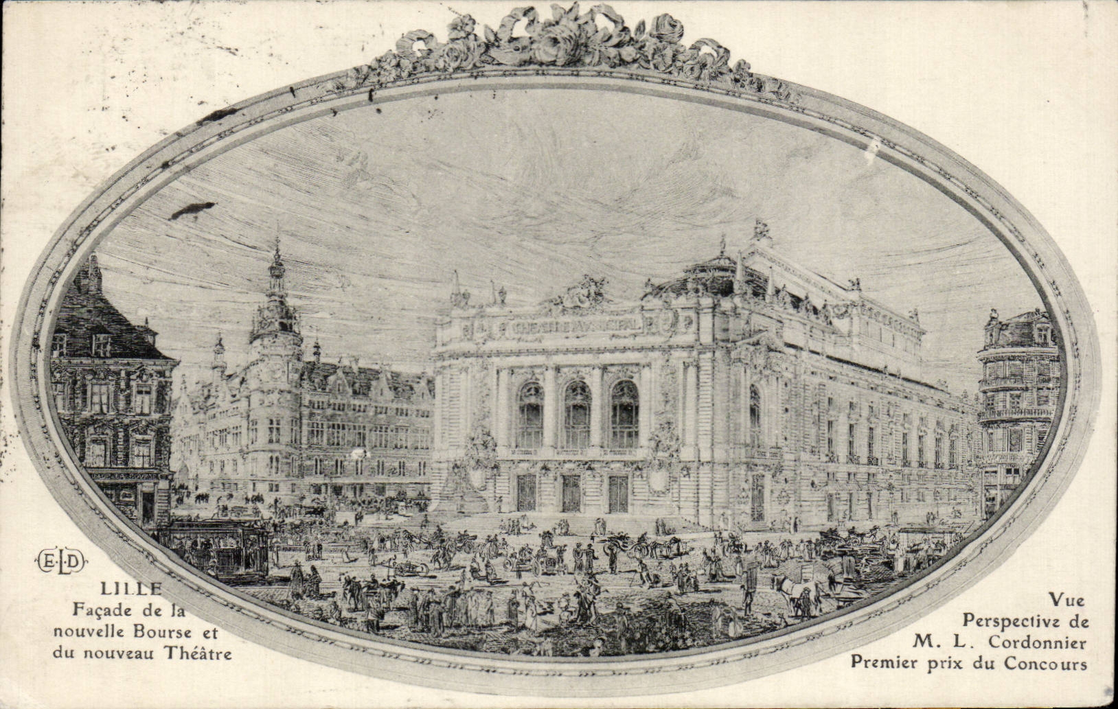 CPA Lille Frontage of the new Stock Exchange and the new theater