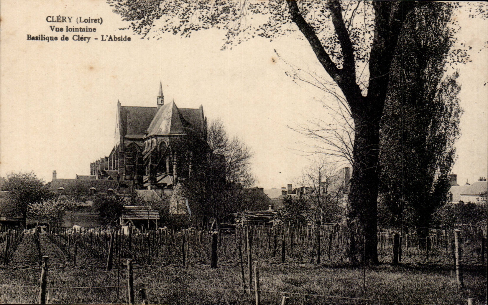 CPA Clery Seen remote Basilica of Clery the apse