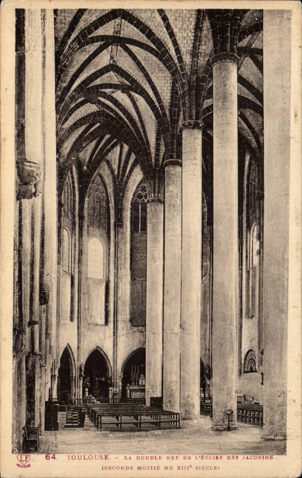 CPA Toulouse La double nef de l'eglise des Jacobins 