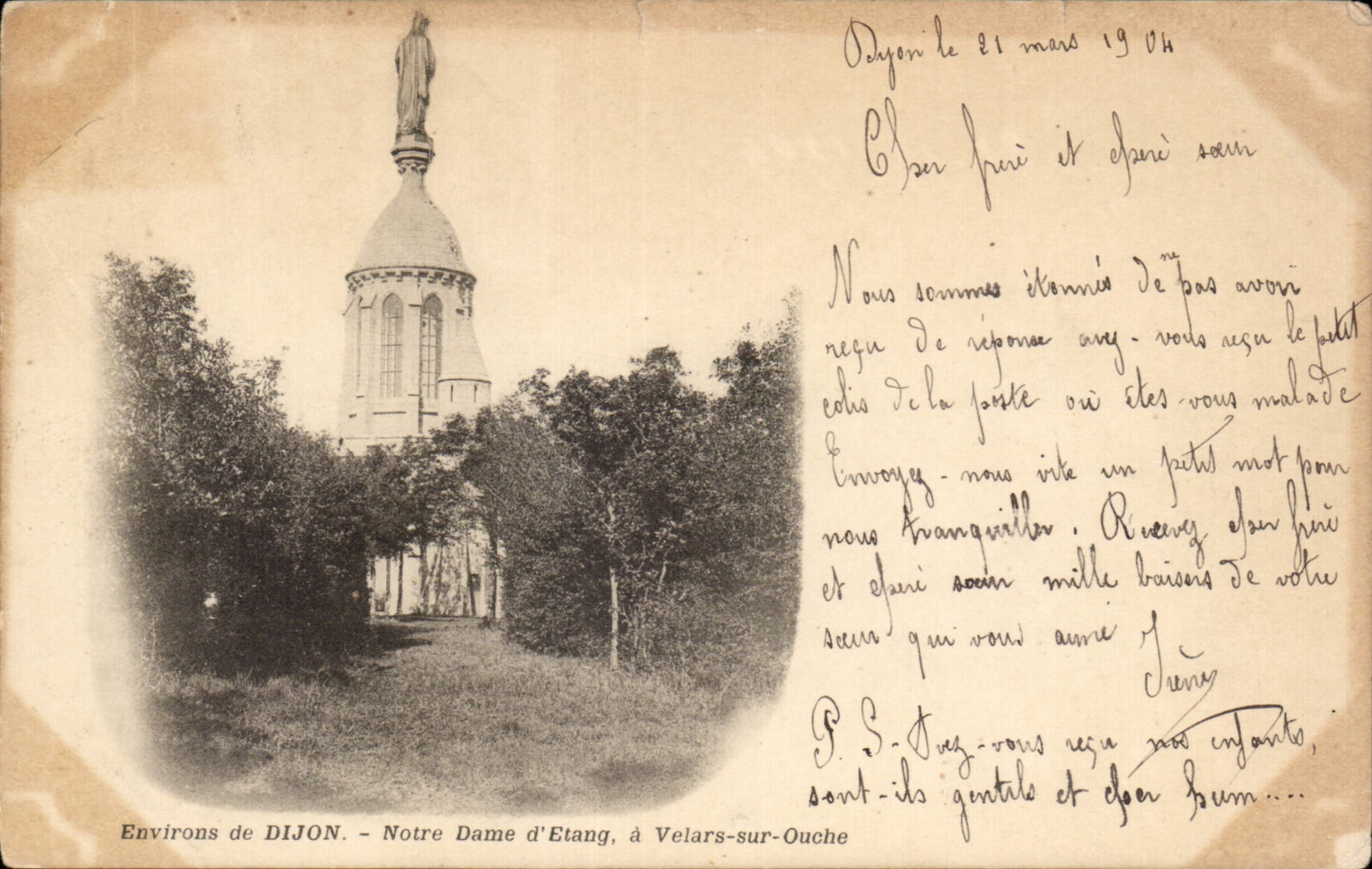 CPA Environs de Dijon Notre Dame d'Etang a Velars sur Ouche