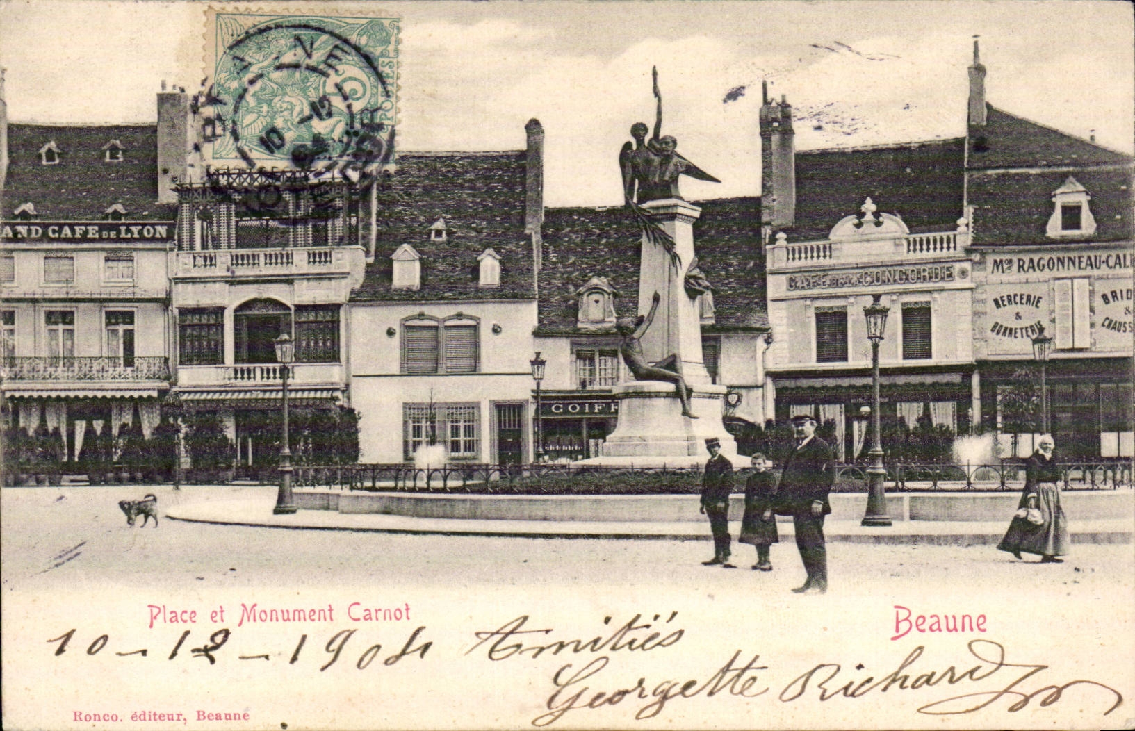 Monumento de los lugares y de Carnot de CPA Beaune