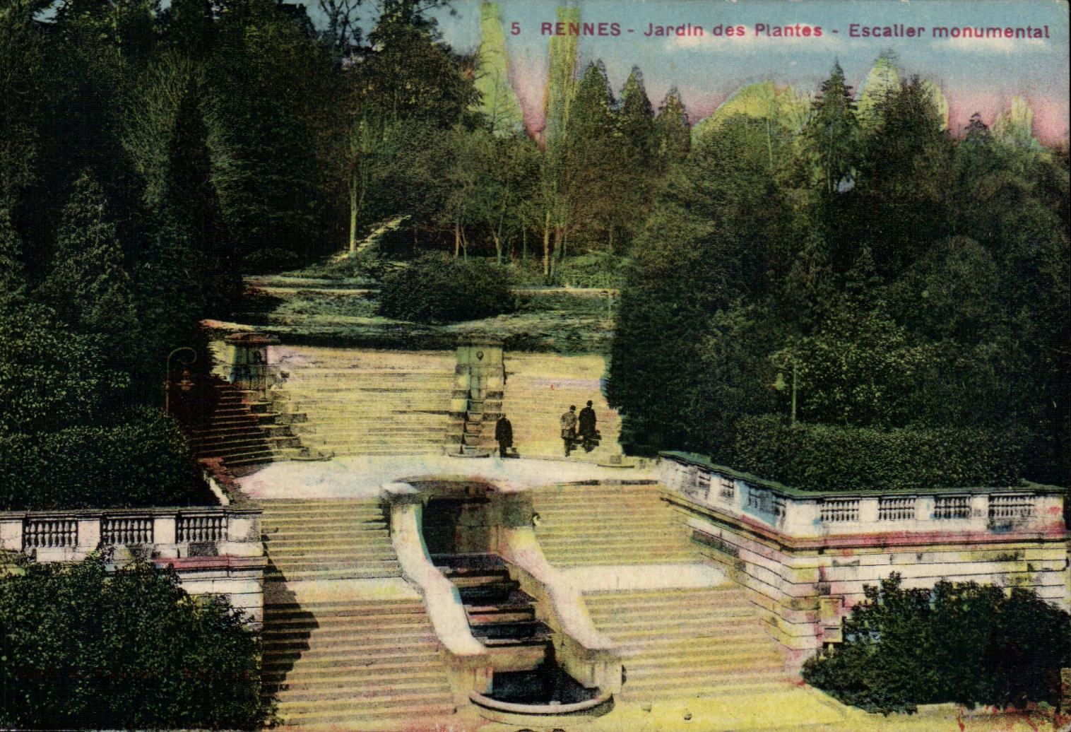 CPA Rennes Botanical garden monumental Staircase