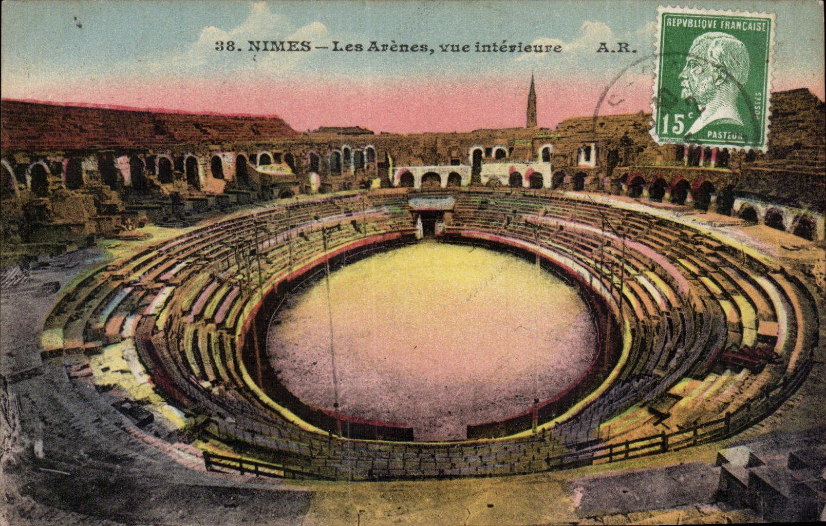 CPA Nimes el interior visto arena