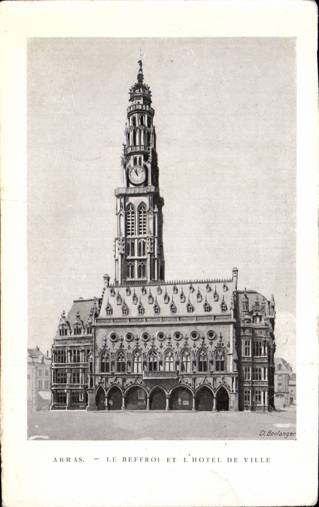 CPA Arras Le beffroi et l'hotel de ville