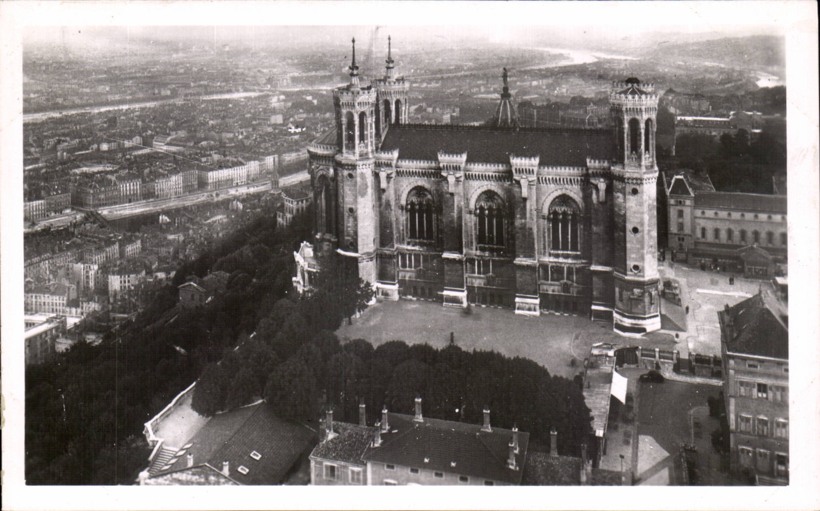 CPSM Lyon the basilica of Fourviere and the city