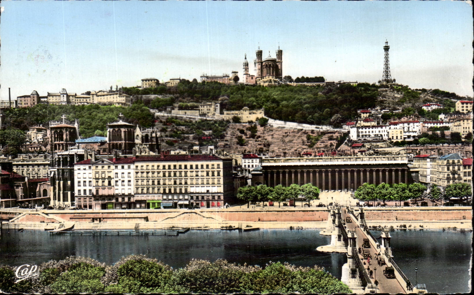 CPSM Lyon law courts and hill of Fourviere
