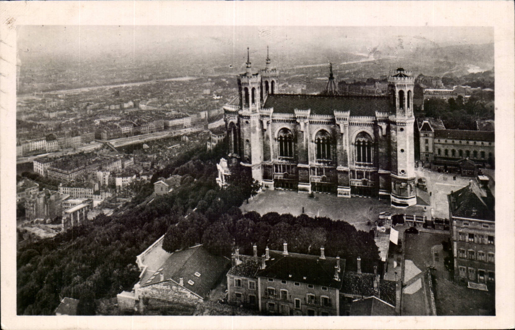 CPSM Lyon the basilica of Fourviere and the city