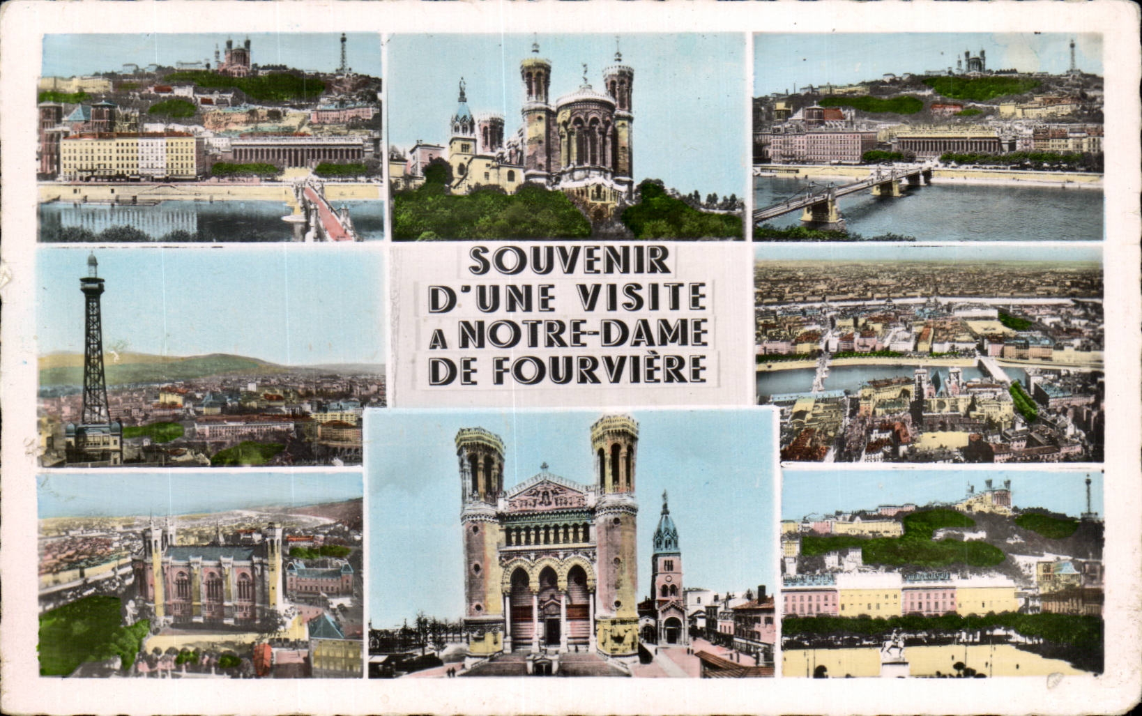 CPSM Lyon Souvenir Our Lady of Fourviere