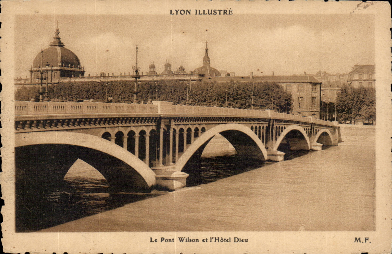 CPA Lyon the Wilson bridge and hotel God