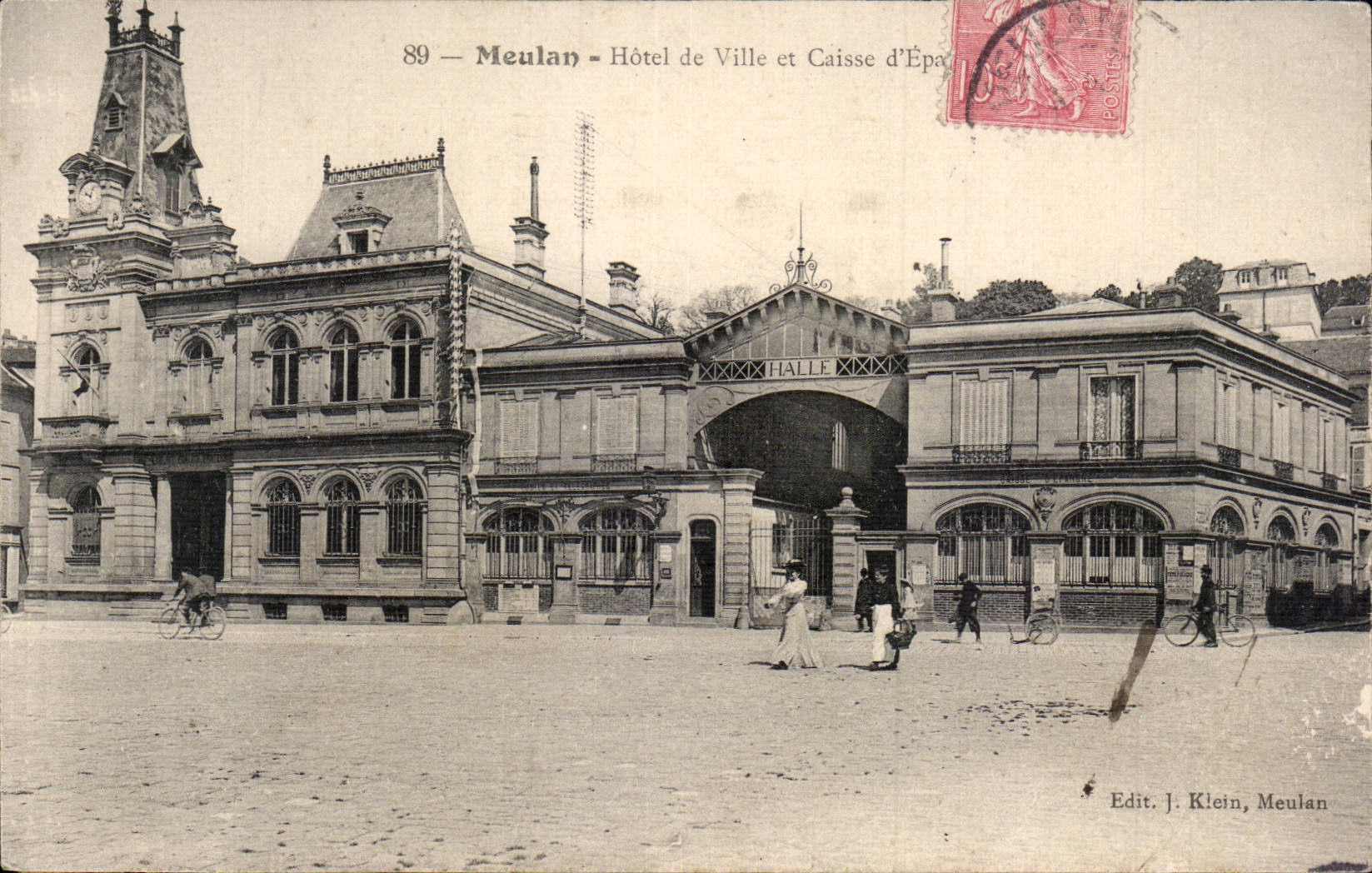 CPA Meulan Town hall and Caisse Saves