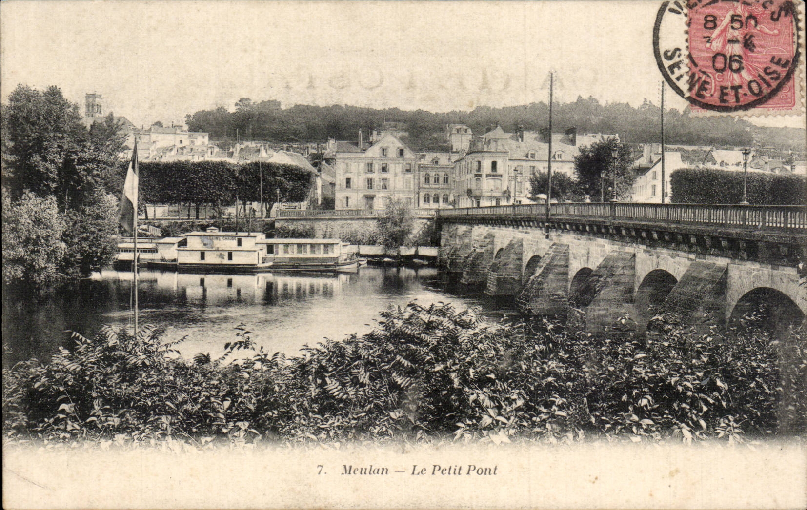 CPA Meulan the small bridge