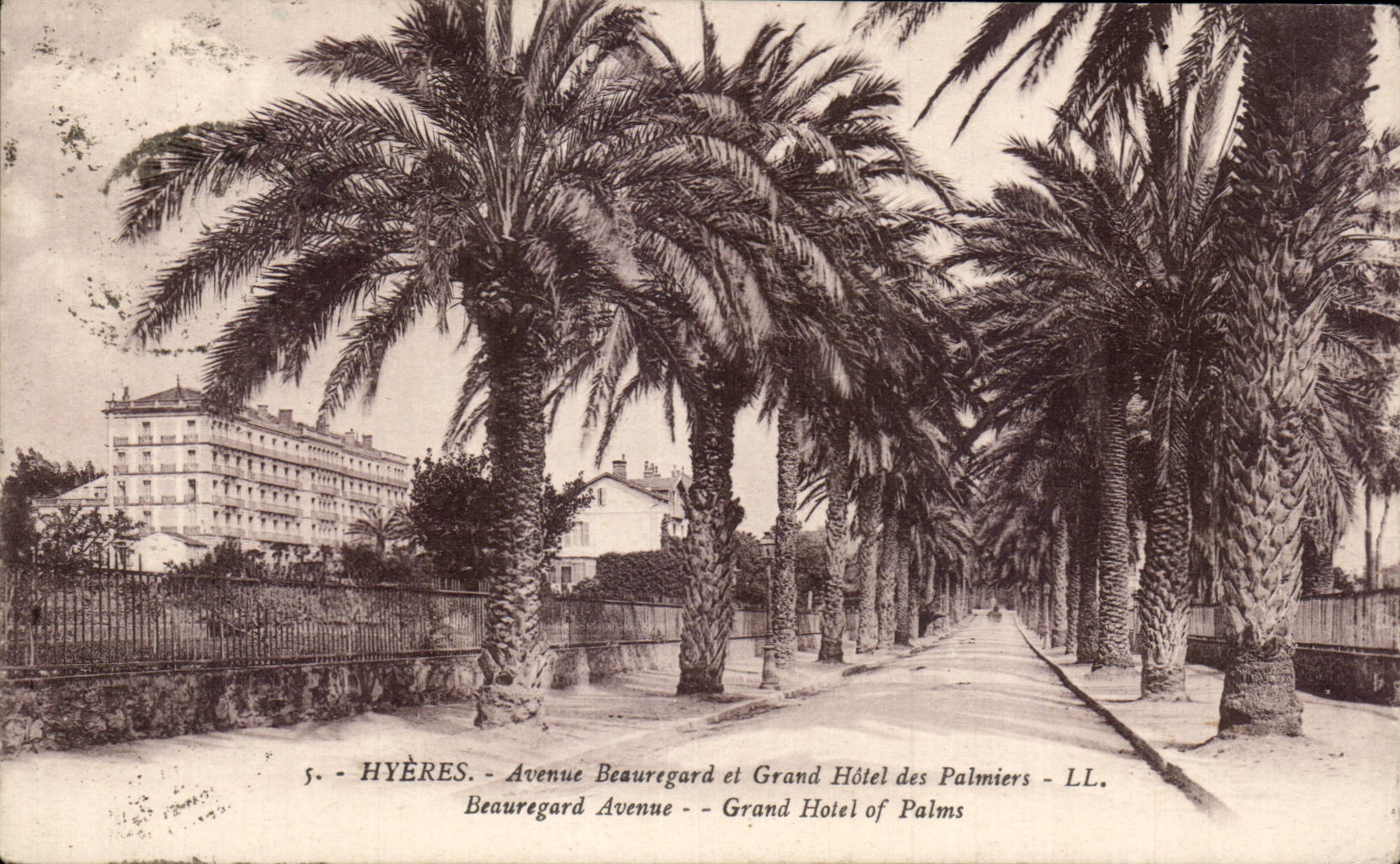 CPA Hyeres Avenue Beauregard et grand hotel des Palmiers