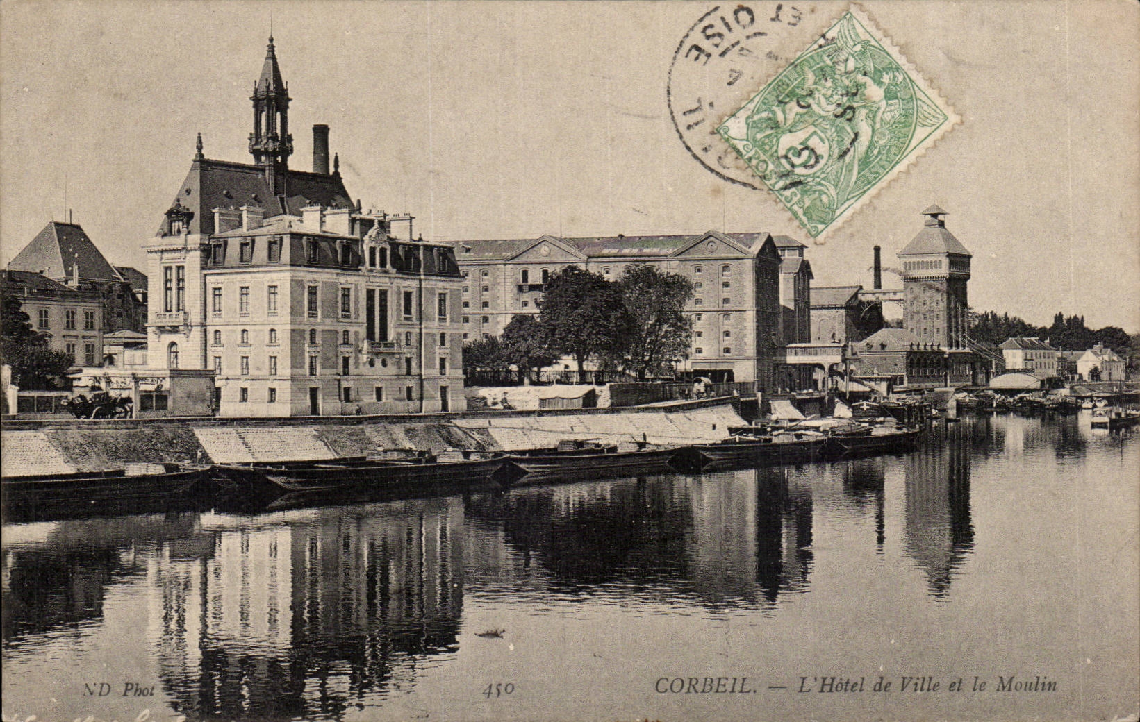 CPA Corbeil town hall and the mill