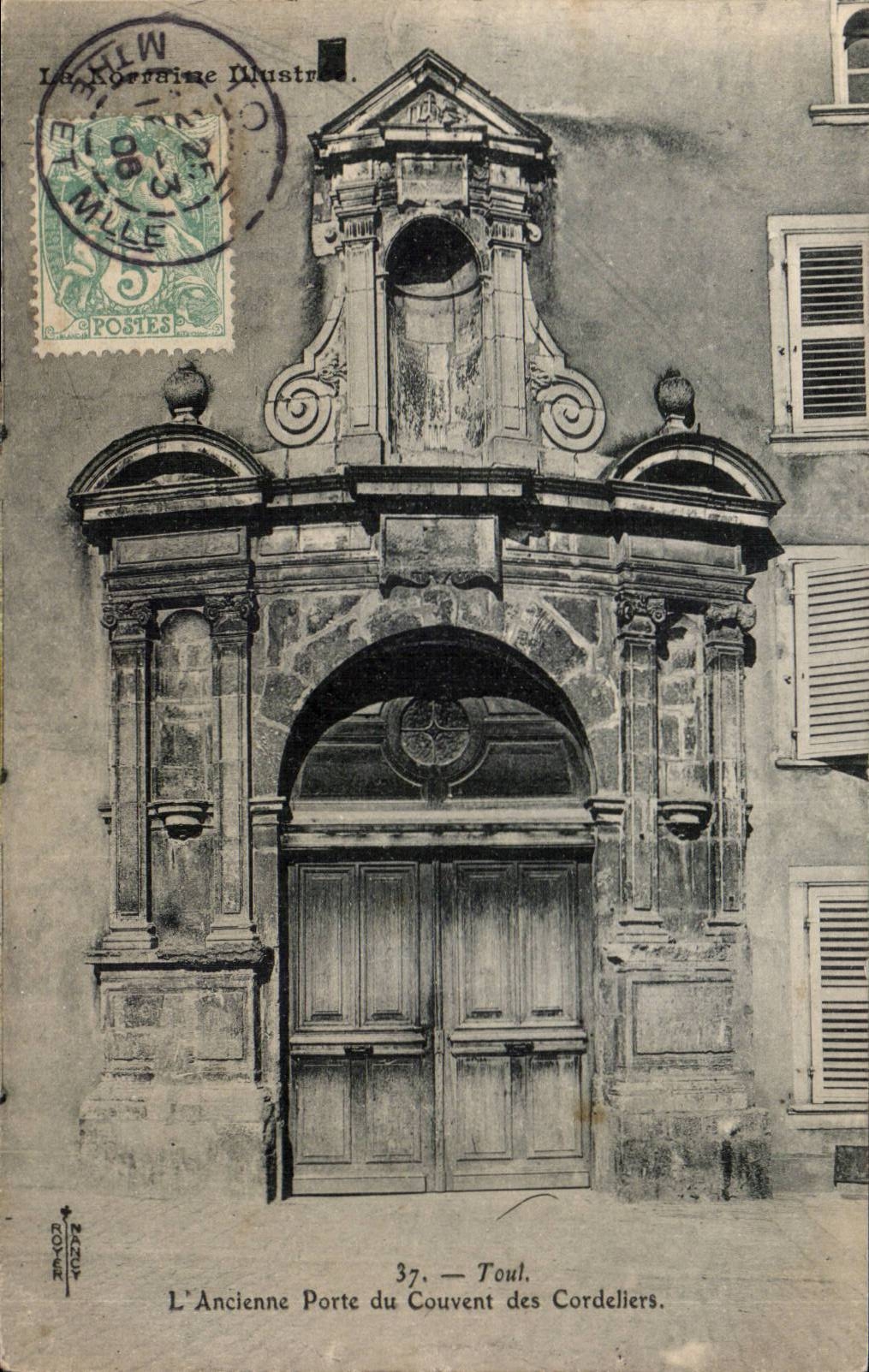 Puerta vieja de CPA Toul del convento de los cordeliers