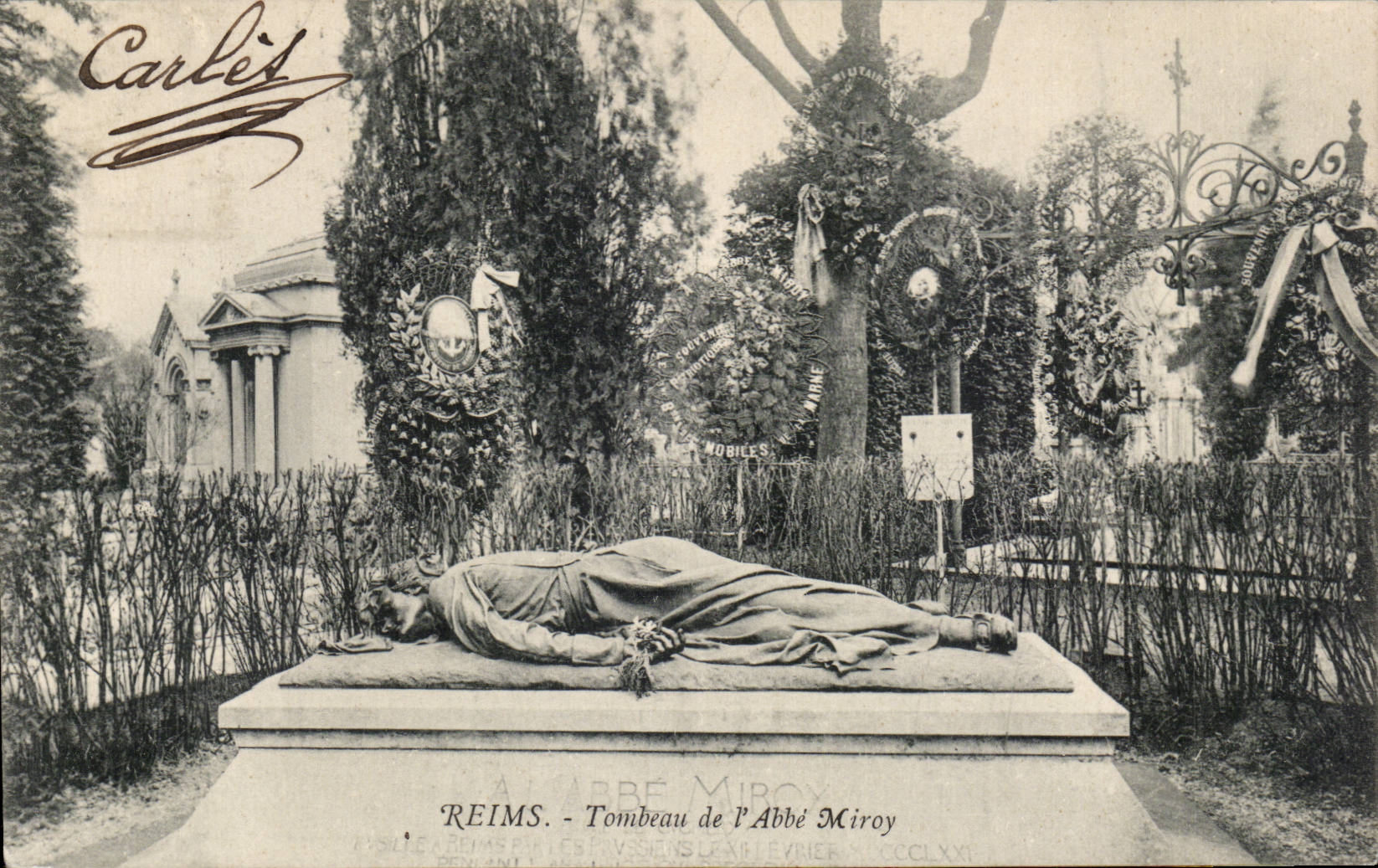 CPA Reims Tomb of Miroy abbot