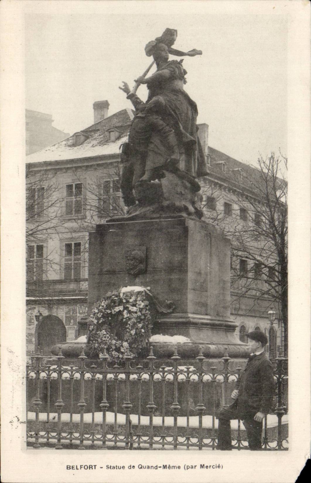 CPA Belfort Statue of Nevertheless (by Mercie)