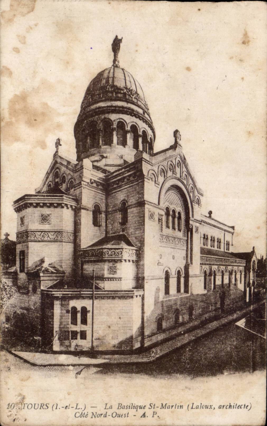 CPA Tours La basilique St martin Cote Nord Ouest