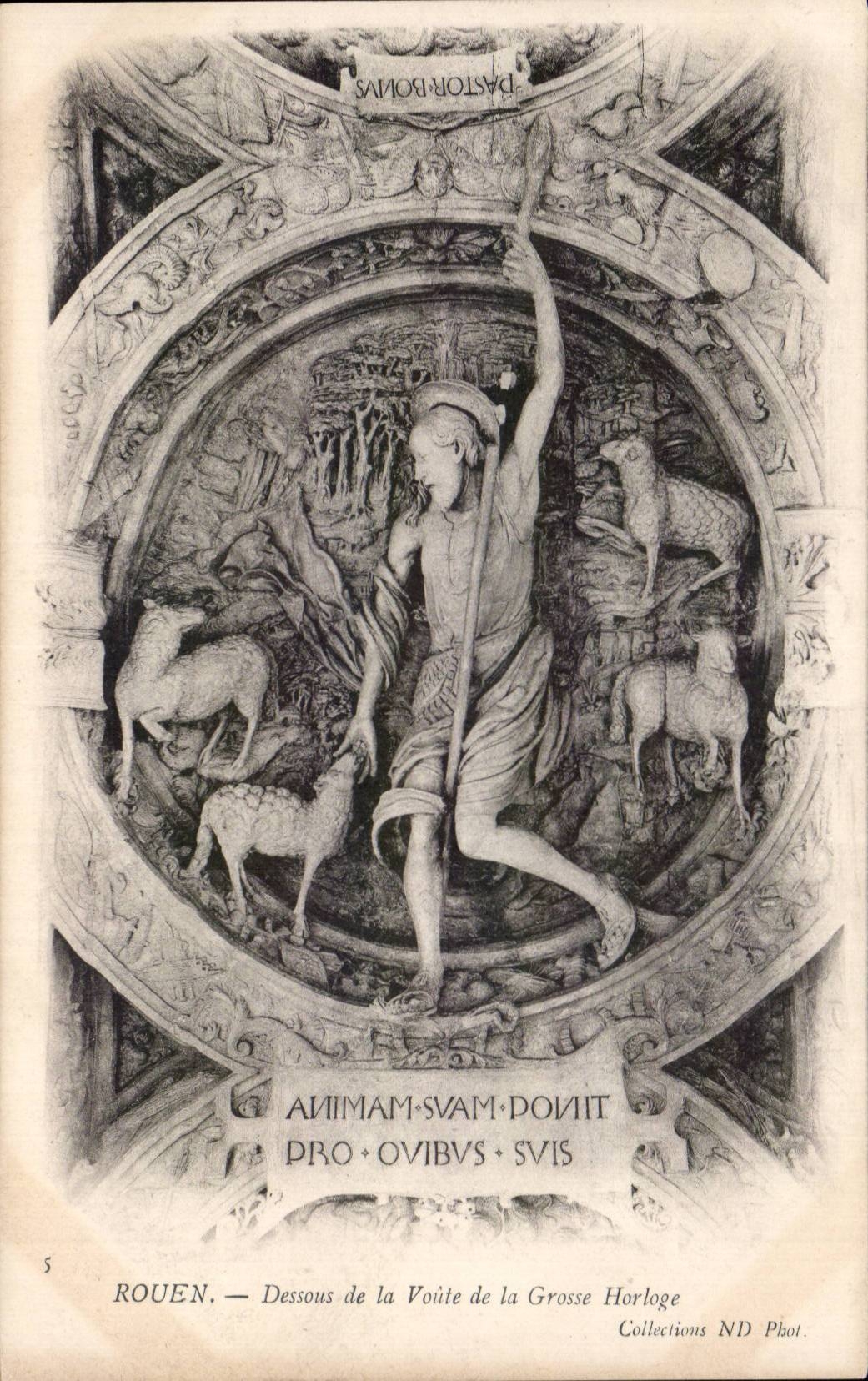 CPA Rouen Below of the vault of the large clock