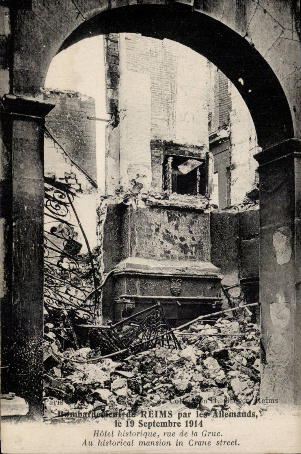 CPA historical Reims Hotel street of the Crane